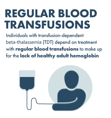Infographic sharing that TDT patients depend on regular blood transfusions